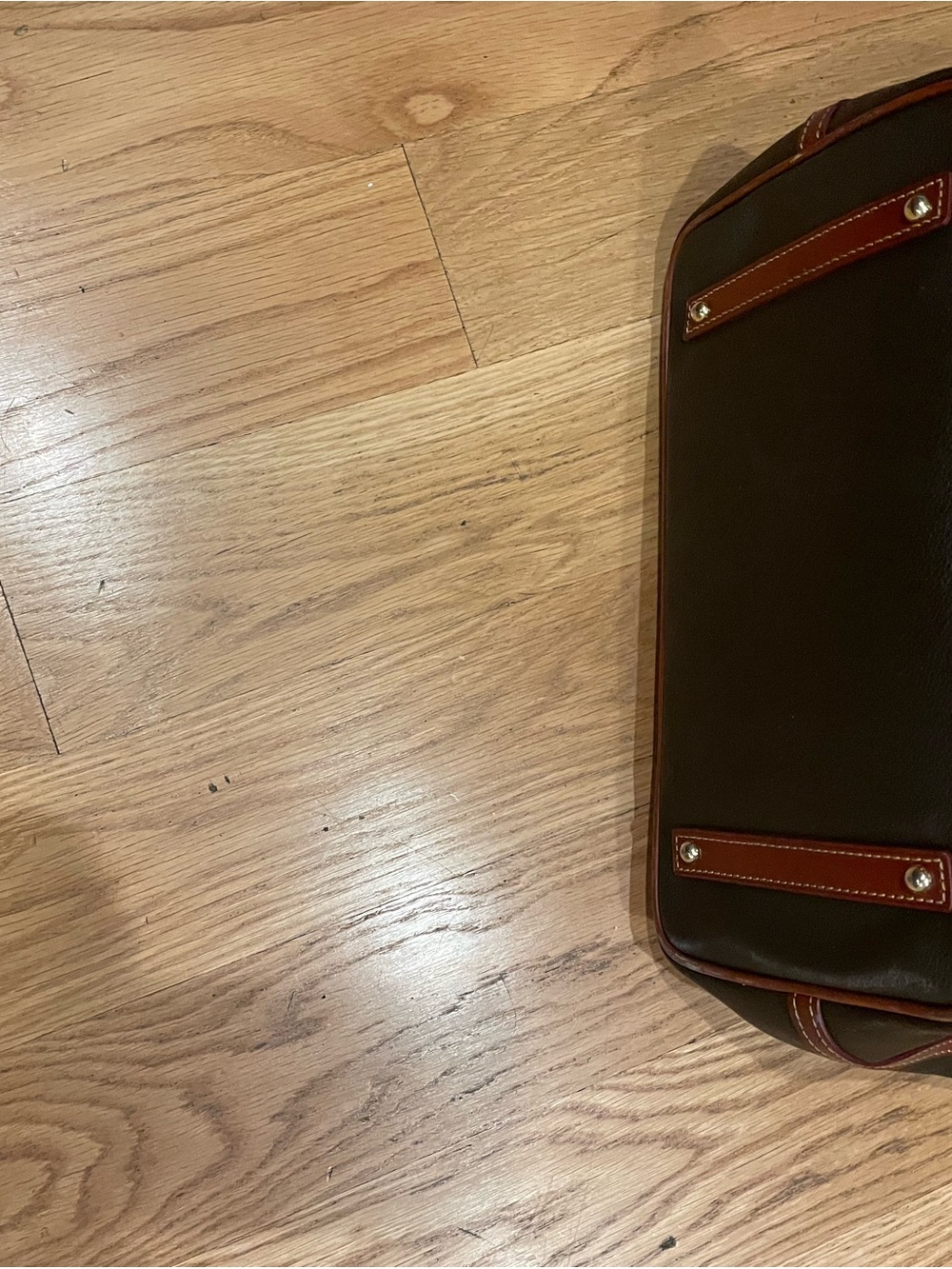 Dooney & Bourke Dark Brown Leather Tote - Picture 3 of 4
